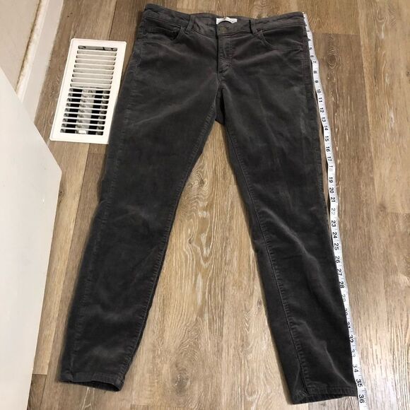 LOFT Curvy Skinny dark Gray stretchy corduroy pants slacks trousers jeans-4/27 - Picture 3 of 11